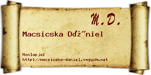 Macsicska Dániel névjegykártya